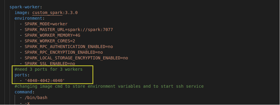 Spark Worker port ranges