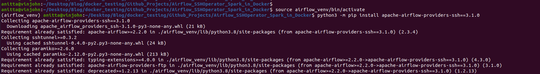 Checking SSH provider package version in scheduler node